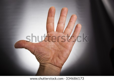 male hand ,five finger 