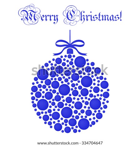 Abstract Christmas ball  from paper on  background. Vector  illustration