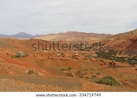 Ounila Valley Landscape. Morocco