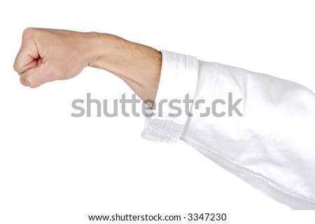 a karate punch on a white background