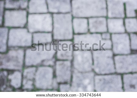 old cobblestone blurred background