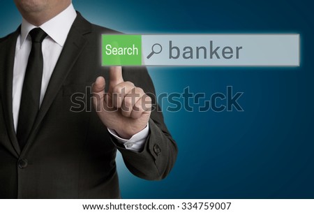 banker browser is operated by businessman concept.