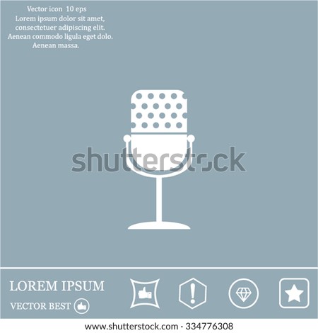 microphone web icon, flat design