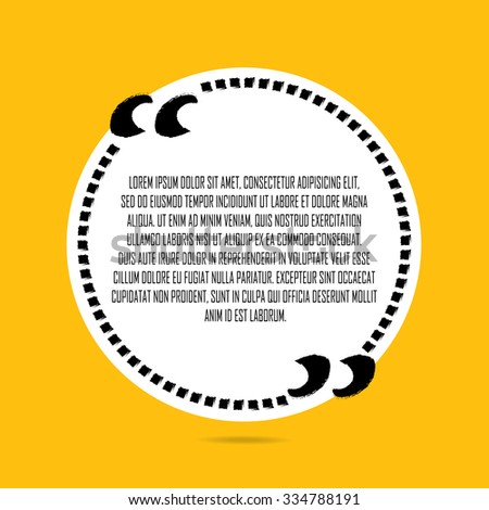 Circle white quote on yellow background