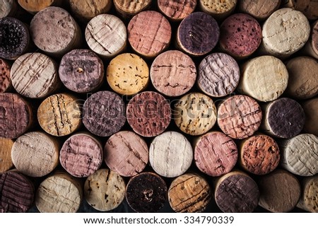 Wine corks background close-up