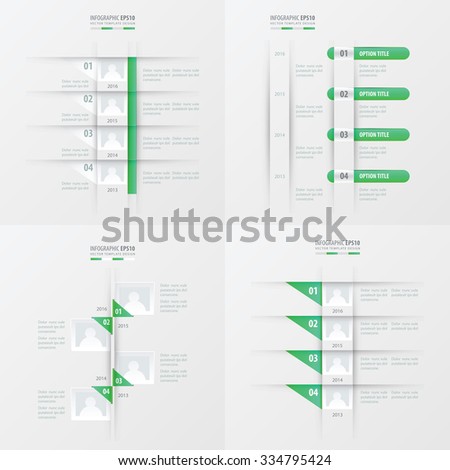timeline vector design 4 item green  gradient color