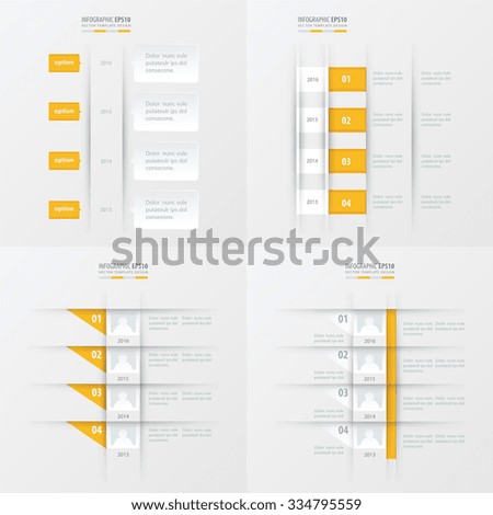timeline vector design 4 item  yellow color
