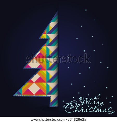 Christmas card with tree, Xmas card