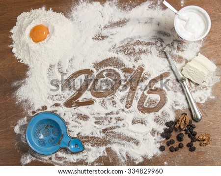 wooden pastry board with 2016 subtitle 
