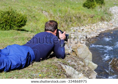 Professional photographer in nature