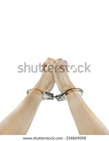 Hand with  handcuffs