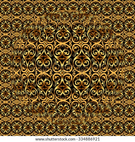 gold metal ornamental pattern / vector illustration