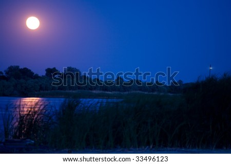 Full moon on the river
