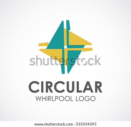 Circular whirpool energy abstract vector and logo design or template technology business icon of future company identity symbol concept