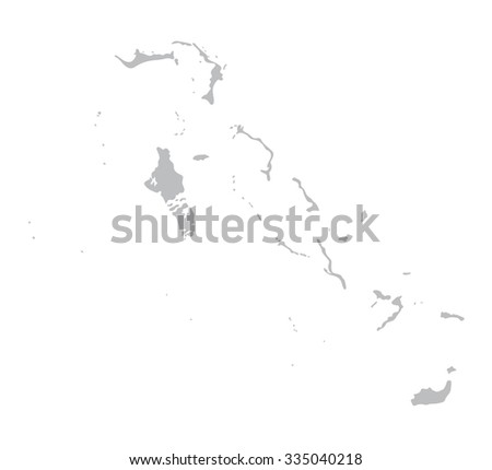 grey vector map of Bahamas