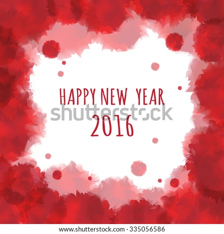 Watercolor 2016 Happy New Year background.vector.
