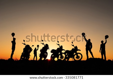 motorcycle rider team Royalty-Free Stock Photo #335081771