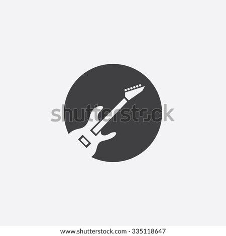 rock guitar cut identity template icon design element