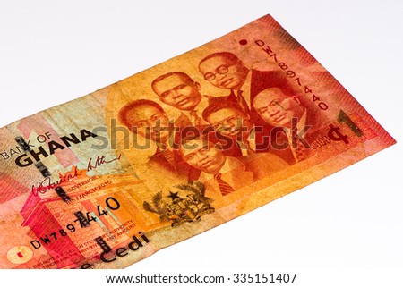 1 Ghana cedi bank note. Ghana cedi is the national currency of Ghana