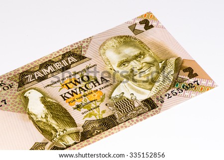 2 Zambian kwach bank note. Zambian kwacha is the national currency of Zambia