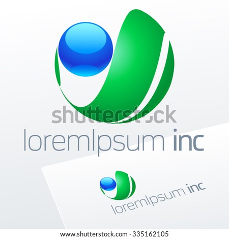 Abstract vector sign Logo for Ecology, Pharmacy, Cosmetic activity
