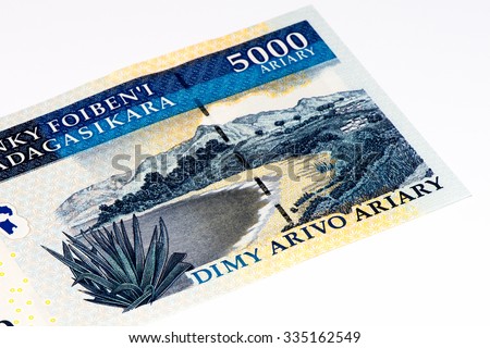 5000 Malagasy ariary bank note of Madagascar. Malagasy ariary is the national currency of Madagascar
