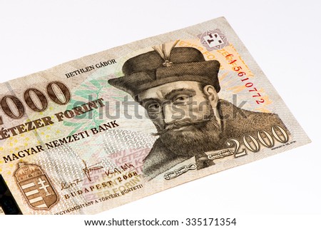 2000 Hungarian forints bank note. Hungarian forint is the national currency of Hungary