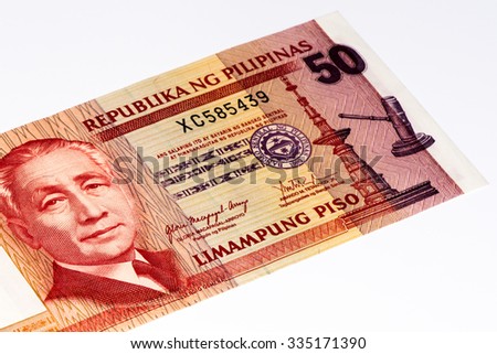 50 pesos bank note of Philippines. Pesos is the national currency of Philippines