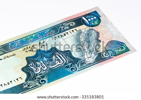1000 livre bank note. Livres is the national currency of Lebanon