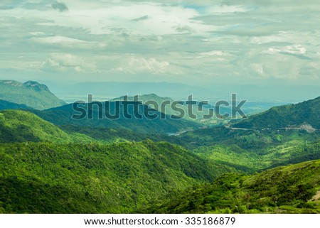 fog in the  mountain,landscape Royalty-Free Stock Photo #335186879
