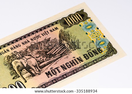 1000 dong bank note of Vietnam. Dong is the national currency of Vietnam