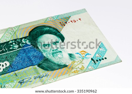 10000 Iranian rials bank note. Rial is the national currency of Iran