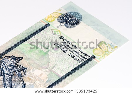 50 Sri Lankan rupee bank note. Rupees is the national currency of Sri Lanka