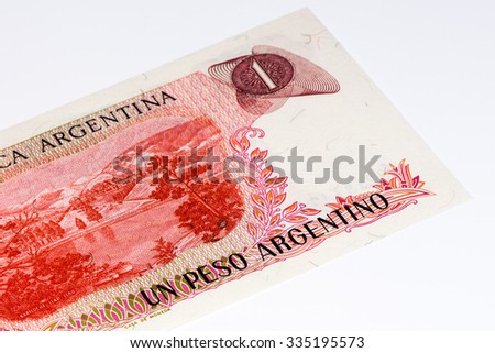 1 Argentinian peso bank note. Argentinian peso is the national currency of Argentina
