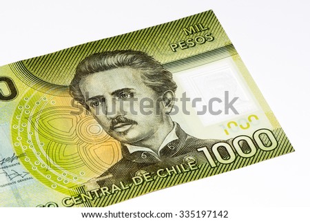 1000 Chilean pesos bank note. Chilean peso is the national currency of Chile