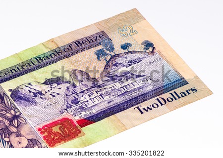 2 Belize dollars bank note. Belize dollar is the national currency of Belize