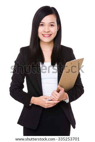 Young Businesswoman hold with clipboard