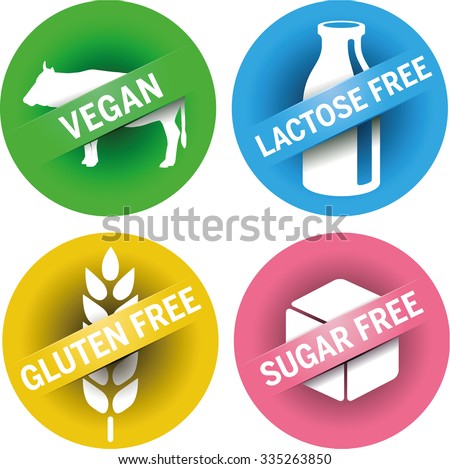 4 Symbols Vegan, Lactose free, gluten free, sugar free