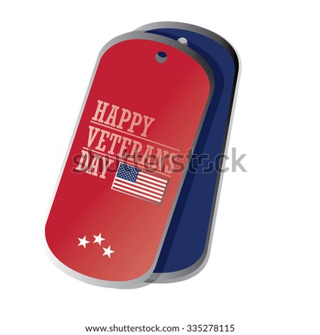 Isolated label with text and colors for veteran's day