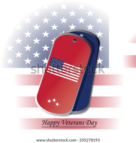 Isolated label with text and colors for veteran's day