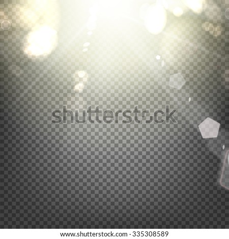 Shiny sunburst of sunbeams on the abstract sunshine background and transparency background. Vector illustration. Royalty-Free Stock Photo #335308589