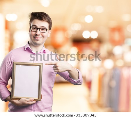 happy young man with retro frame