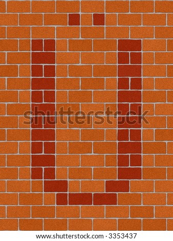 the letter (german) from alphabet set, seamlessly brickwall tile, see other letters in my portfolio