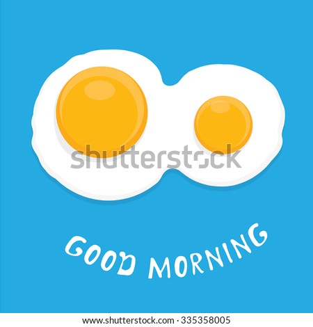 Fried Egg vector illustration. good morning concept. breakfast fried hen or chicken egg with a orange yolk in the center of the fried egg.