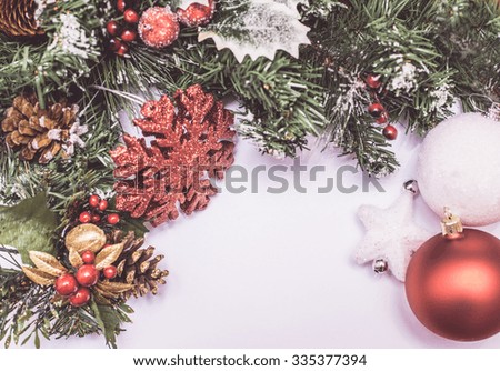 Christmas decoration on white background. concept about holidays and backgrounds