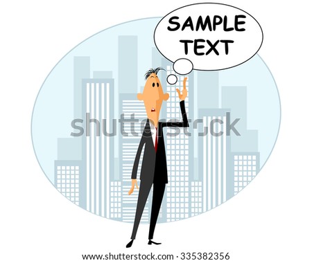 Vector illustration of businessman talking speech
