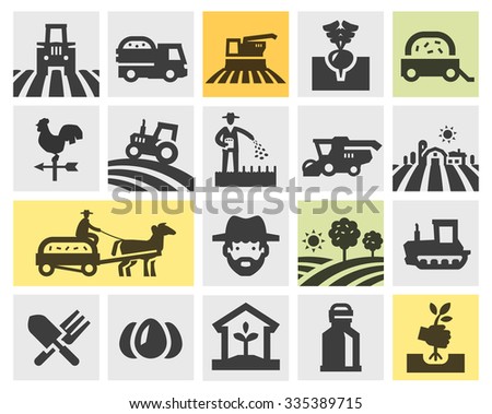 farming icons set. vector illustration Royalty-Free Stock Photo #335389715