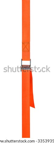Orange cam buckle strap on a white background Royalty-Free Stock Photo #335393594