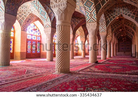 Nasir al-Mulk mosque, Shiraz, Iran Royalty-Free Stock Photo #335434637