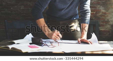 Architect Engineer Design Working Planning Concept Royalty-Free Stock Photo #335444294